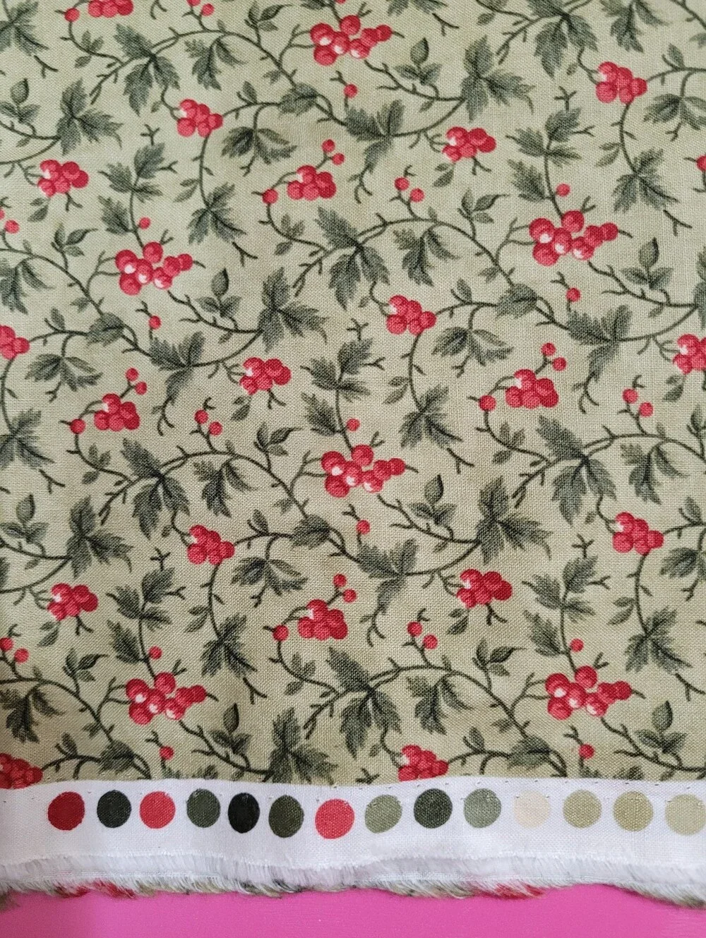 Poinsettia Plaza By 3 Stitches Cotton Sewing Fabric Stock#44294 (1017)